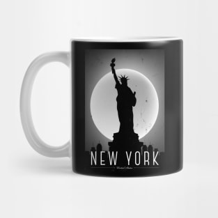 New York black and white poster Mug